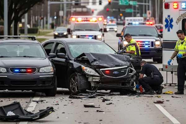 Accidente de coche en Houston, Texas